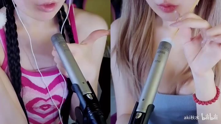 #ASMR  #AKI秋水  姐妹双人一起给你掏耳朵~鹅绒棒视觉触发kqy伴随