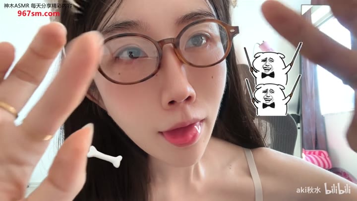 #Asmr #KzAsmr #秋水ASMR 兽耳眼镜娘の近距离怼脸kqy+口水画